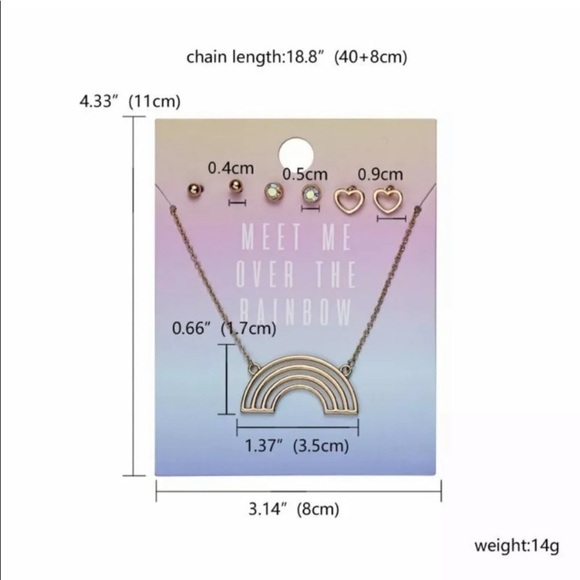 Rainbow necklace and 3 sets of earrings - Picture 2 of 3